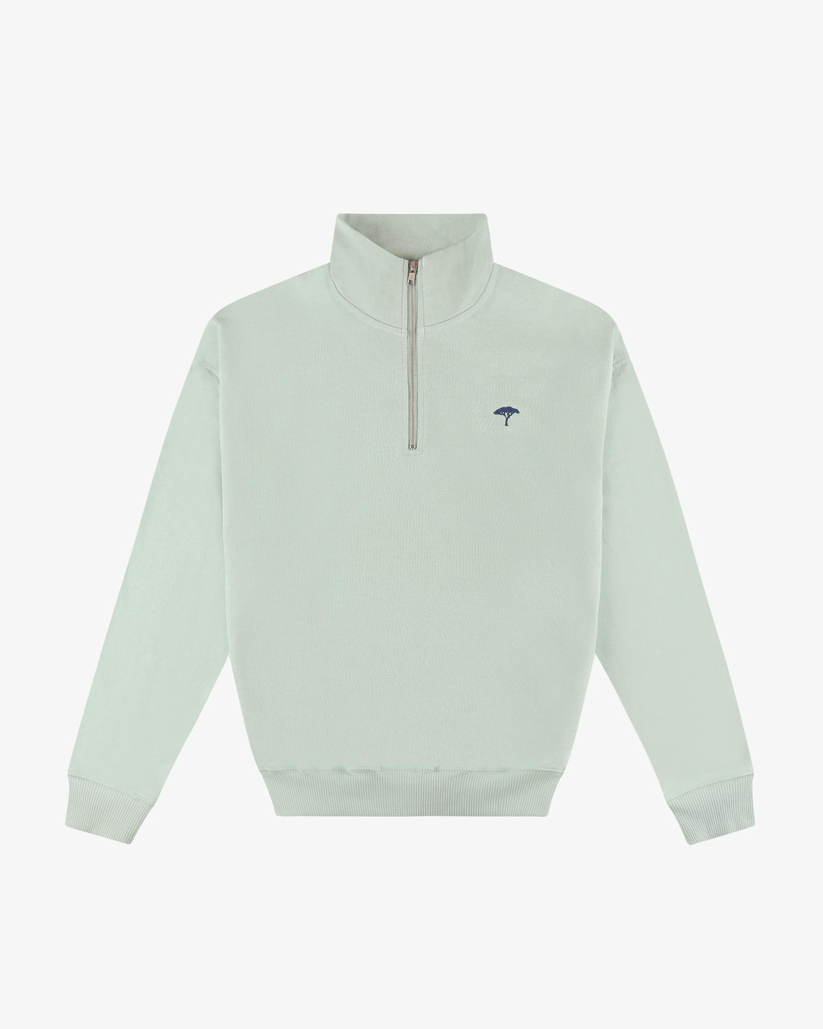 Felpa mezza zip pinetto - Verde Menta