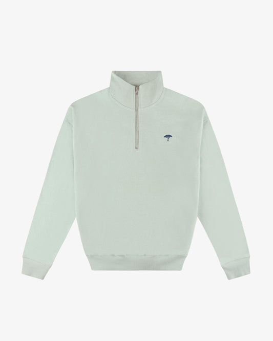 Felpa mezza zip pinetto - Verde Menta