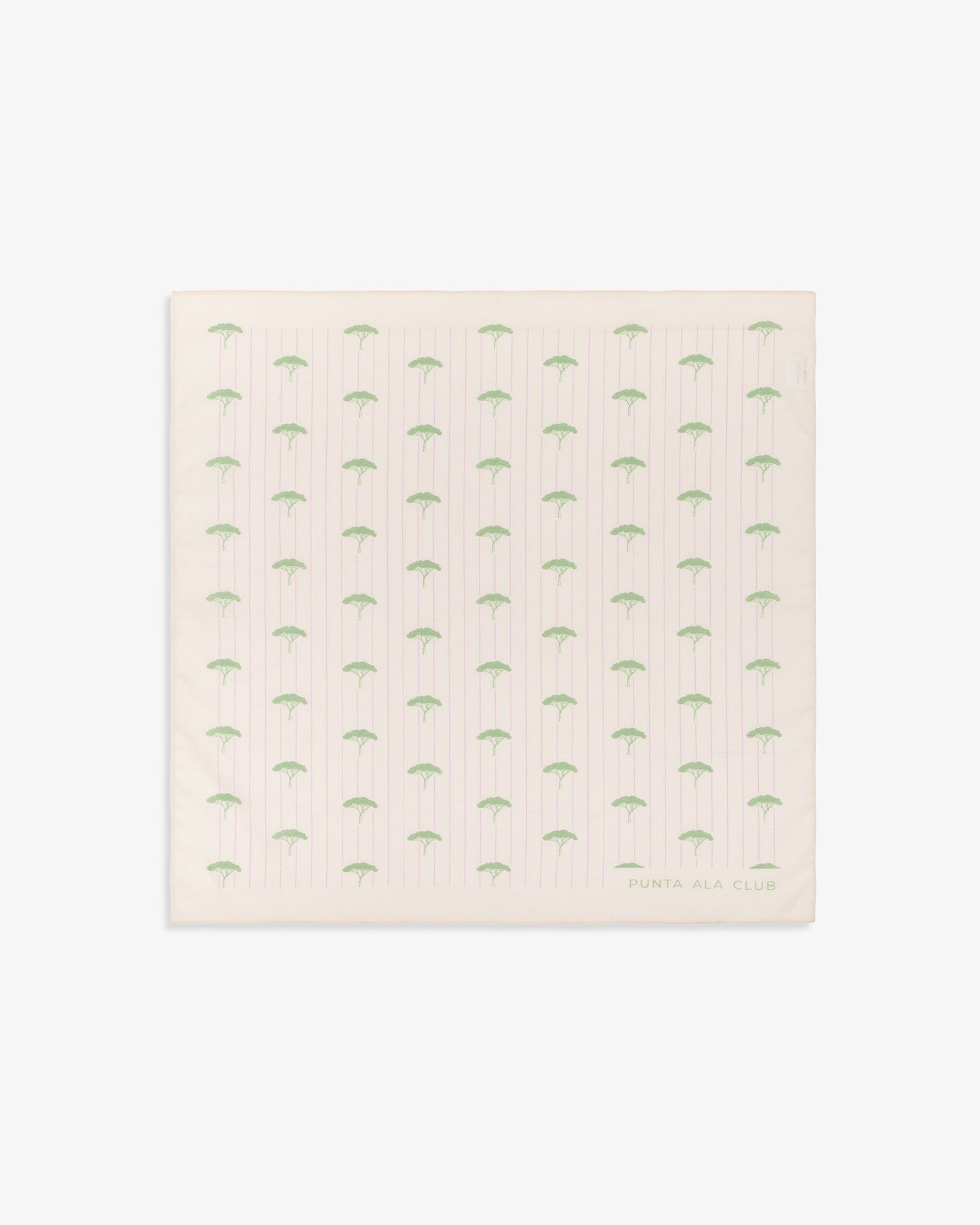 Foulard con pinetti - panna/verde