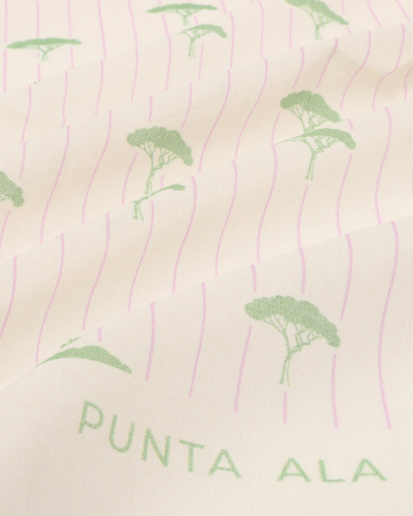 Foulard con pinetti - panna/verde