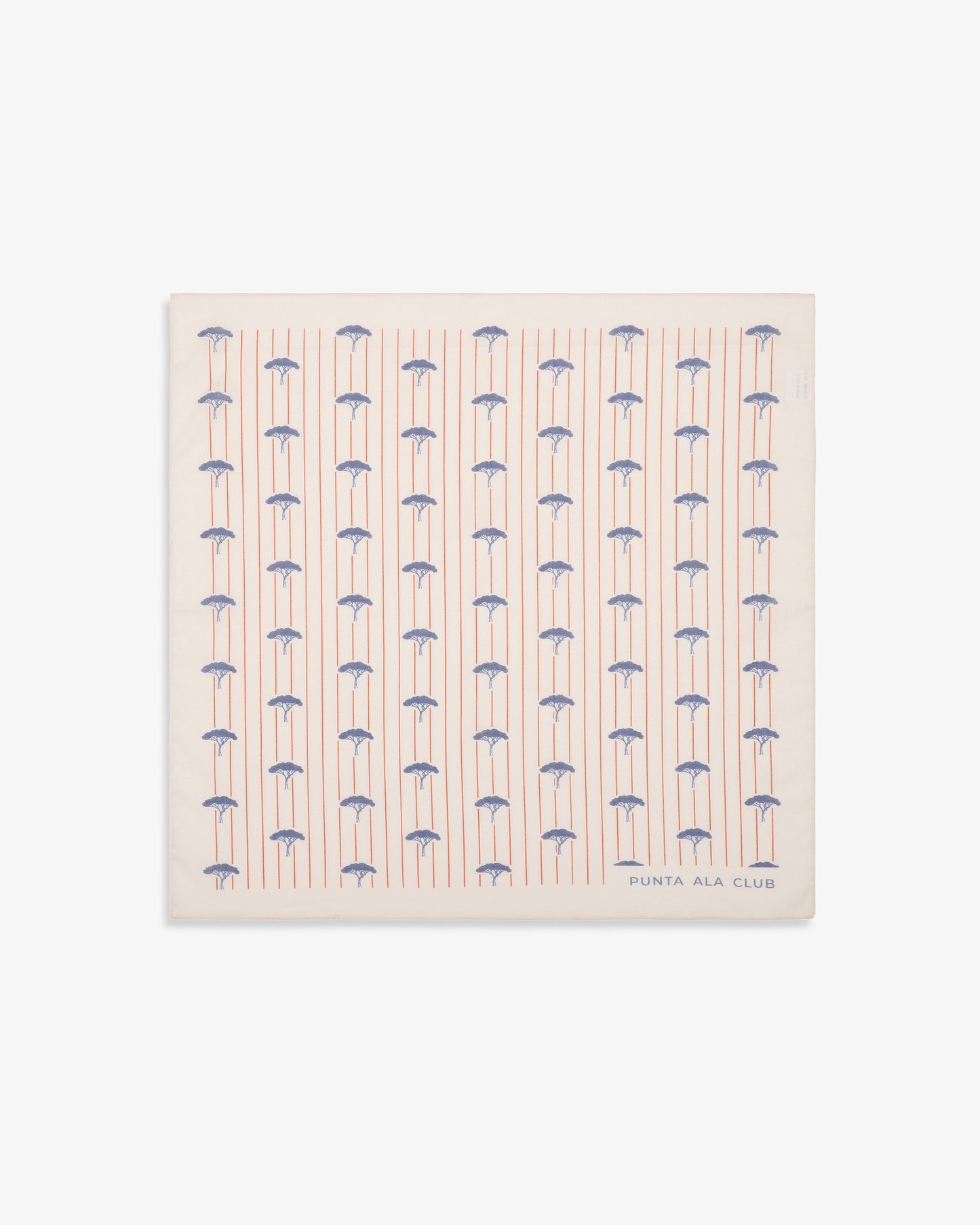 Foulard con pinetti - panna/blu
