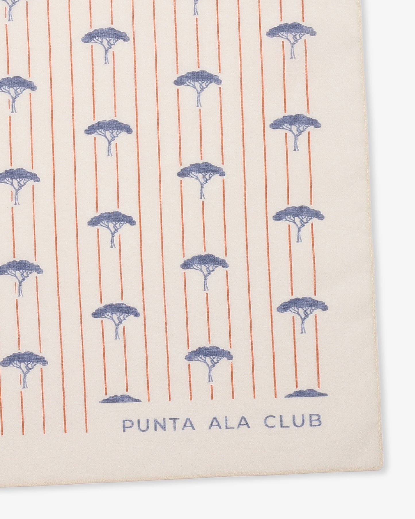 Foulard con pinetti - panna/blu