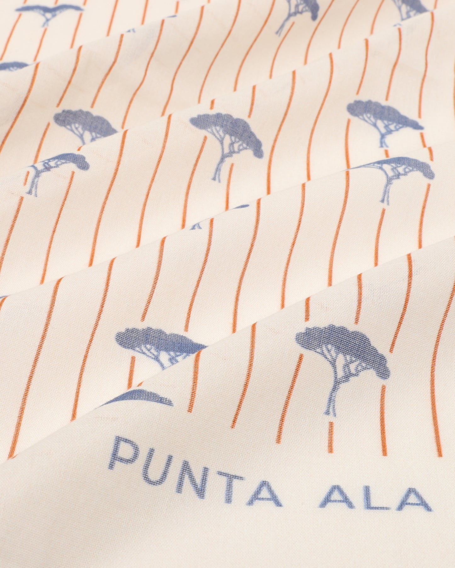 Foulard con pinetti - panna/blu