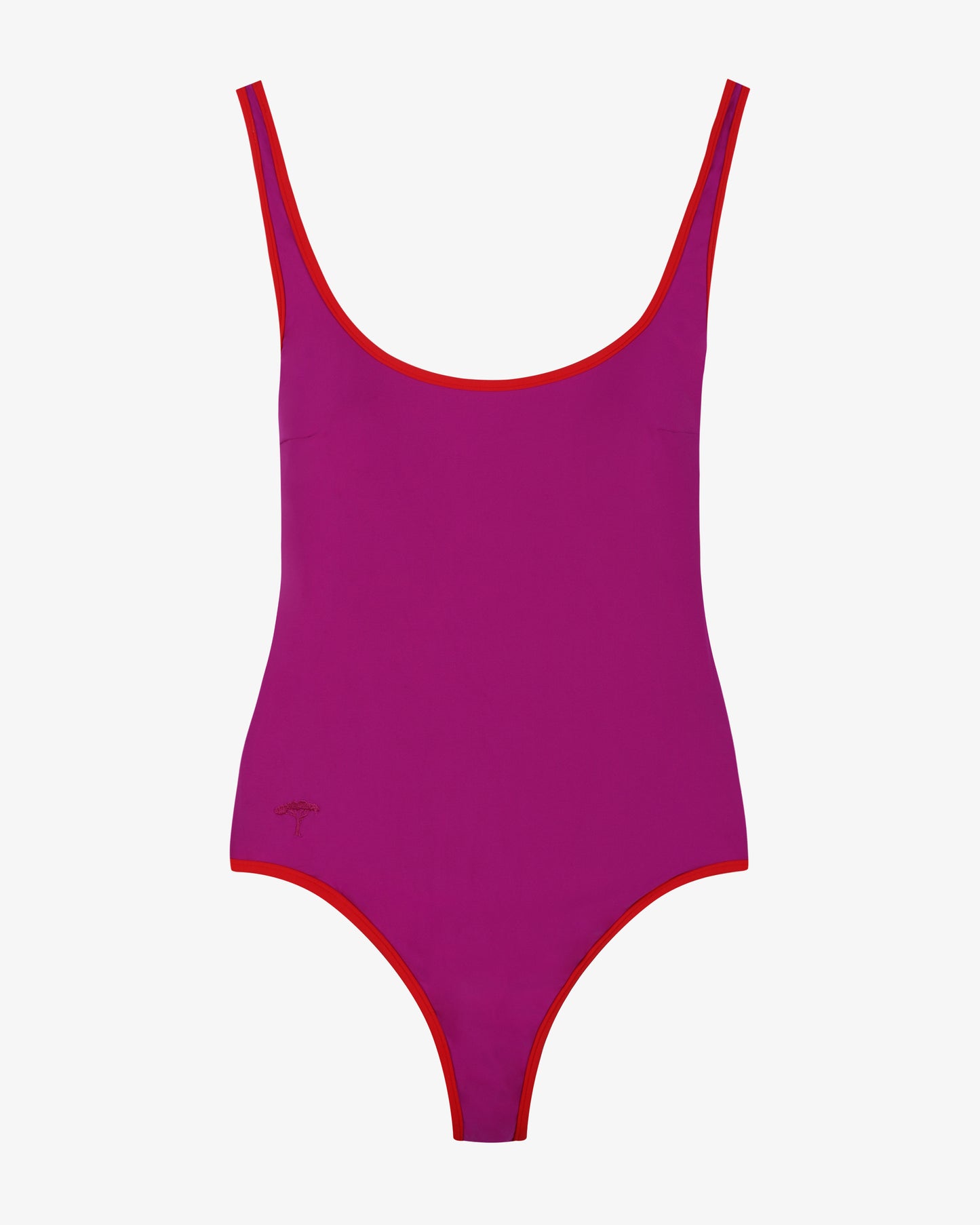 Costume intero tinta unita "Olivia" - bouganville/rosso