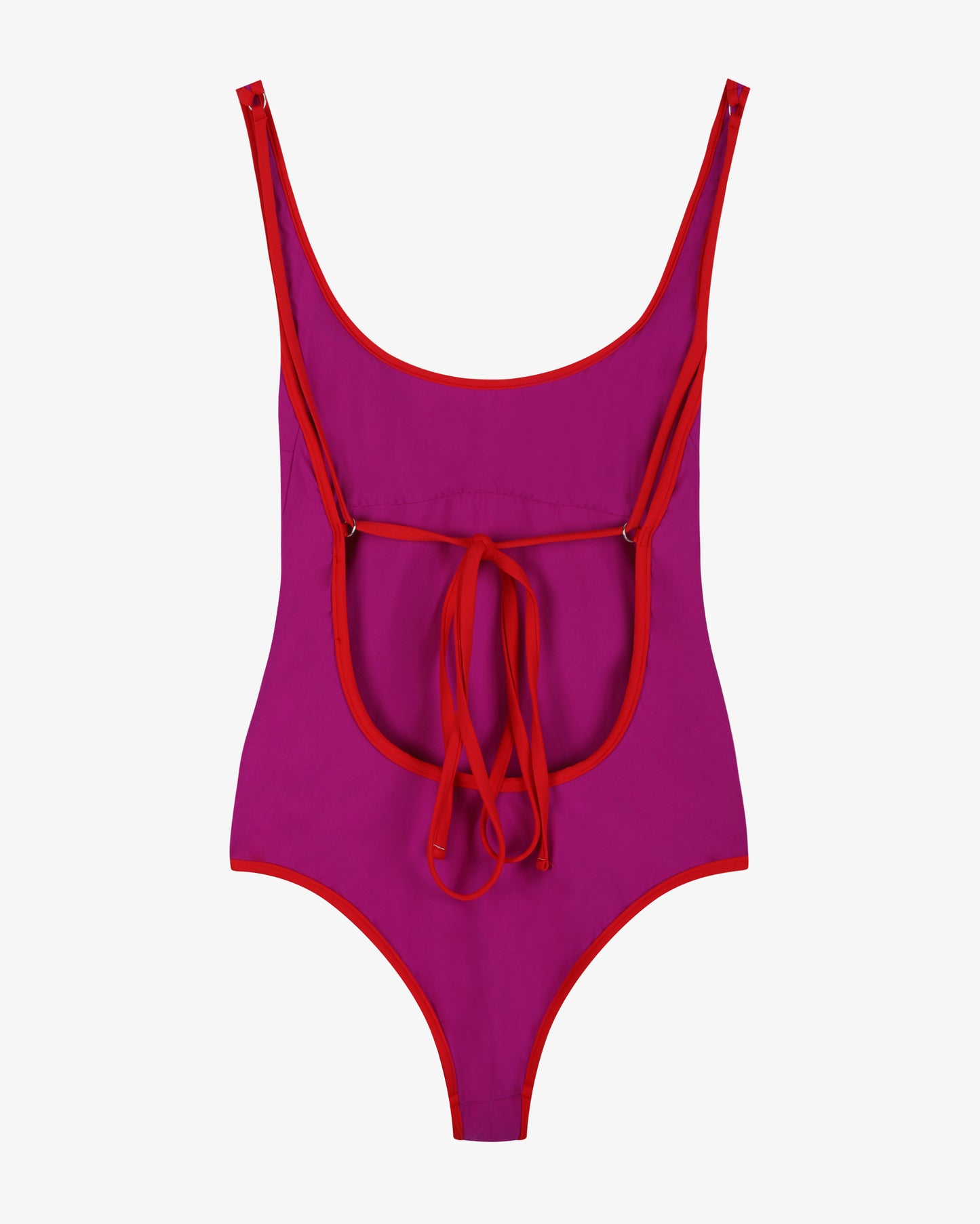 Costume intero tinta unita "Olivia" - bouganville/rosso